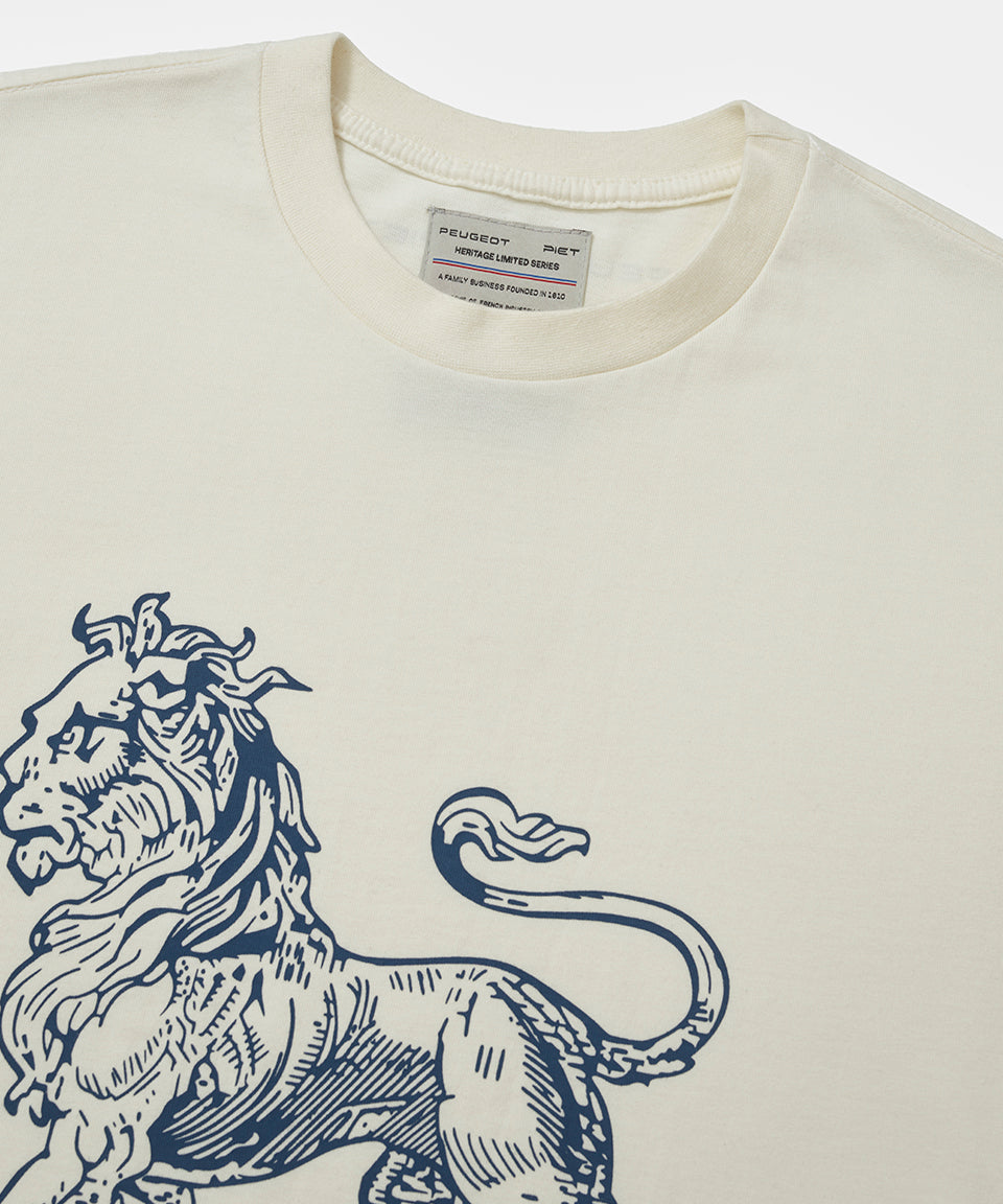 Piet + Peugeot Lion T-Shirt  - Bone White