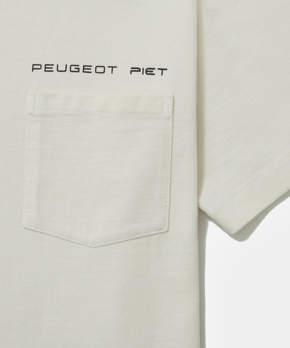 Piet + Peugeot Logo T-Shirt  - Bone White