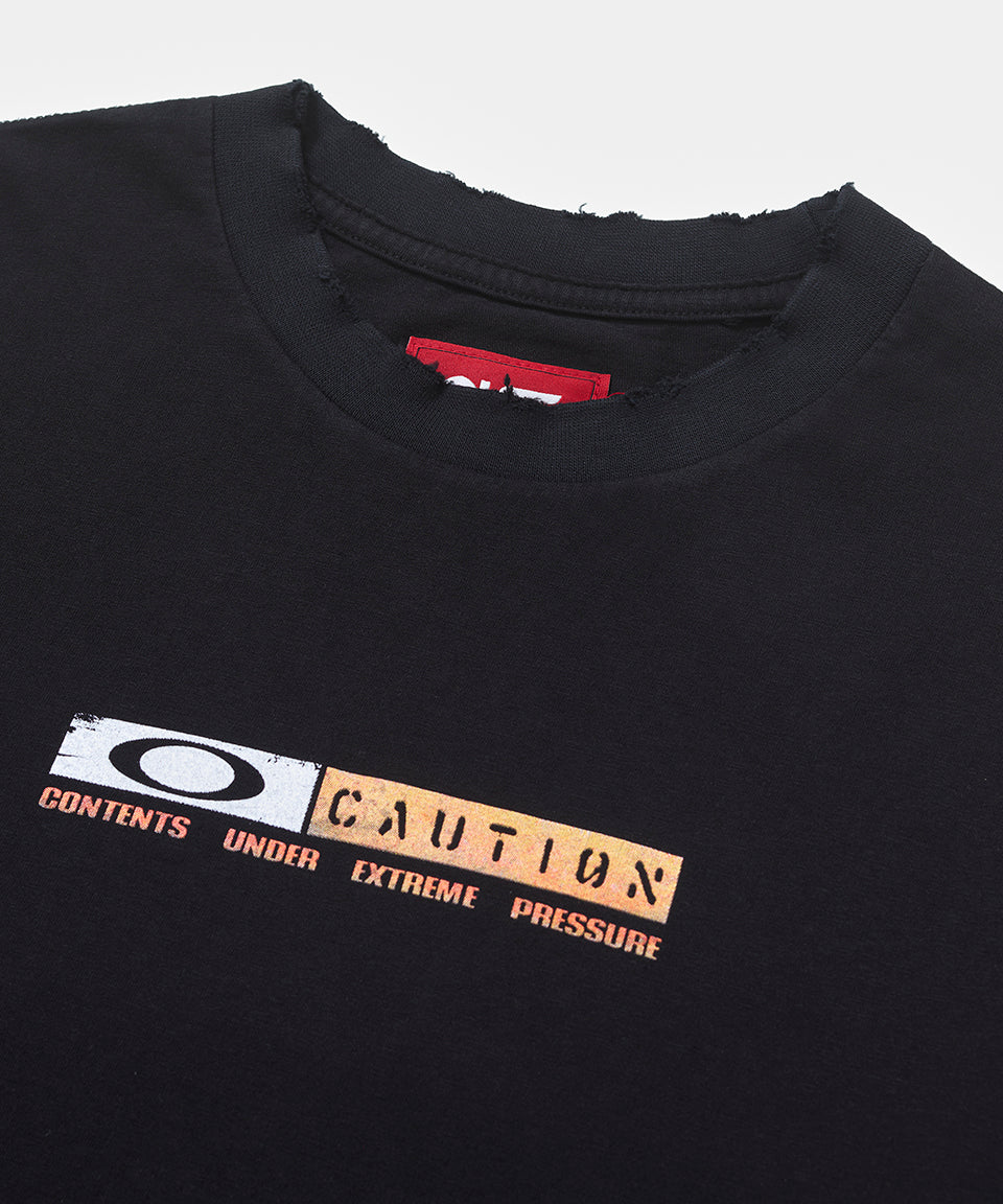 Piet + Oakley Caution Ripped T-shirt - Vintage Black