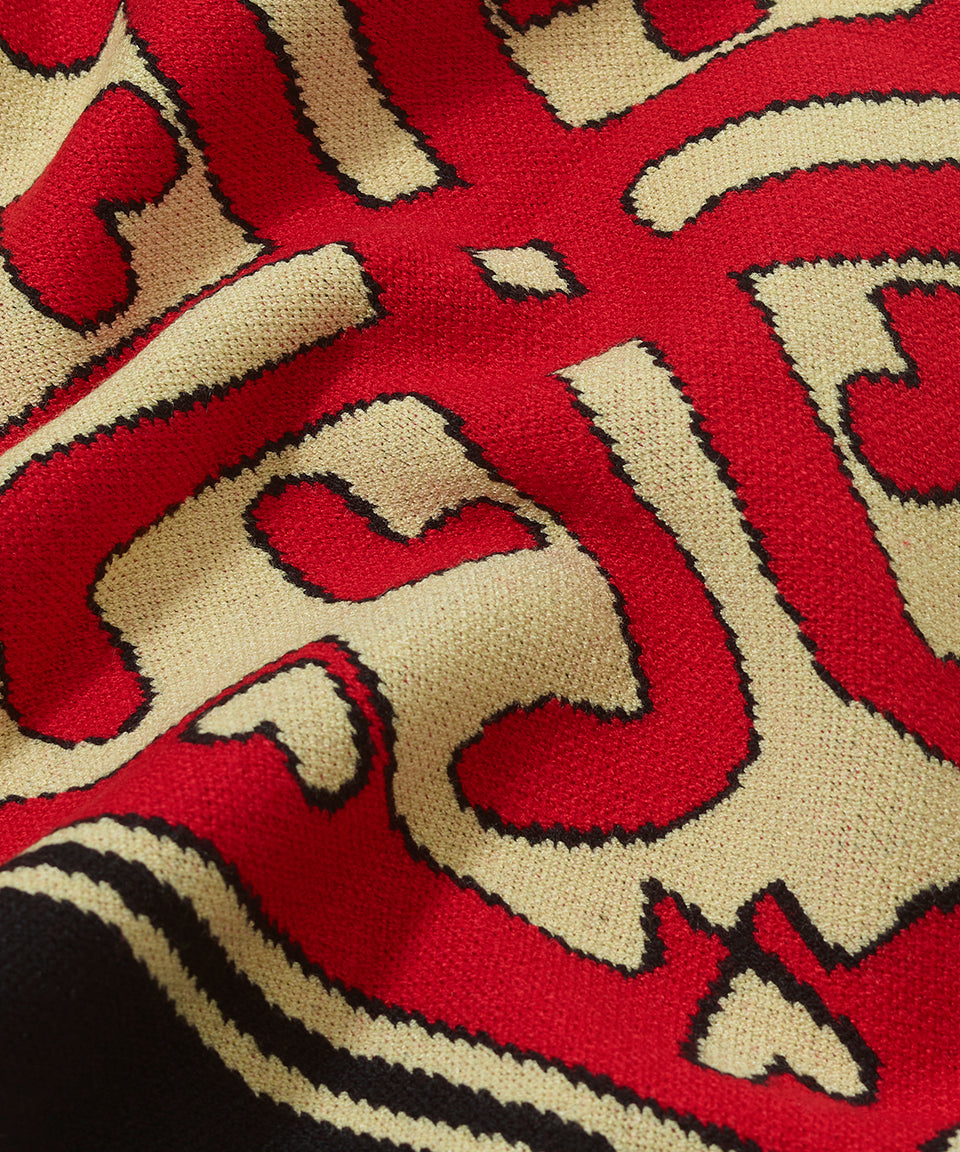 PIET F.C. Football Knitted Scarf - Black and Red