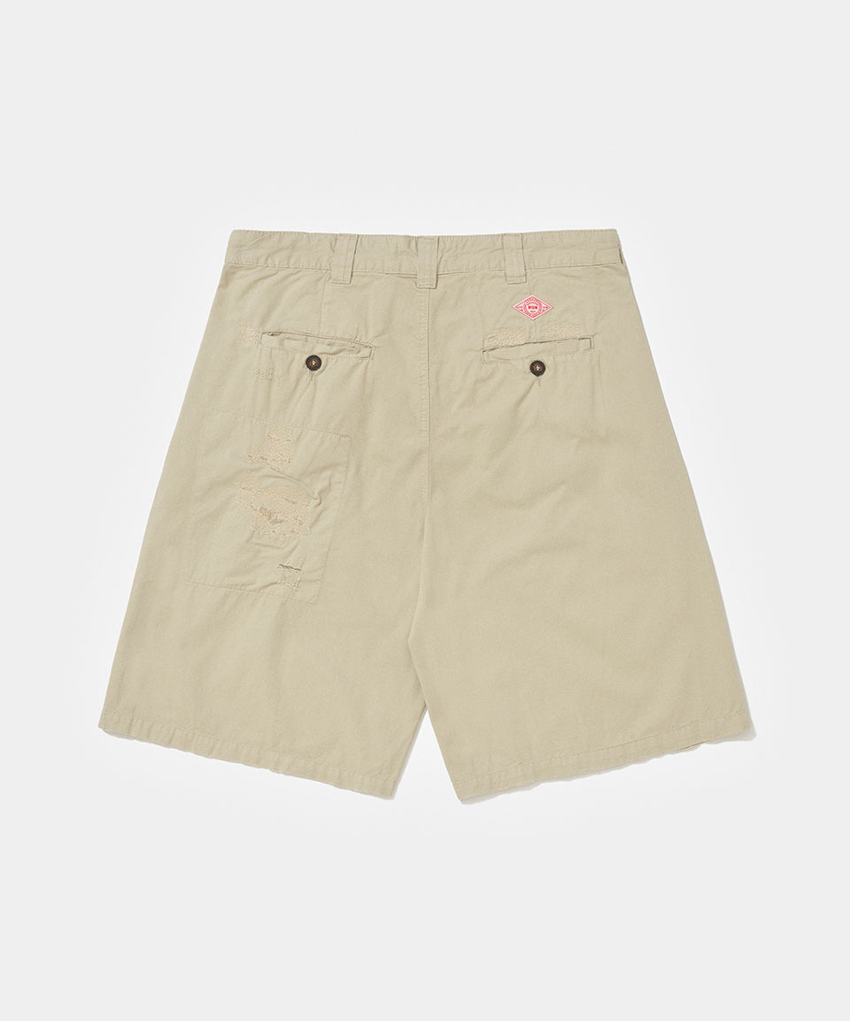 Chino Distressed Shorts - Khaki