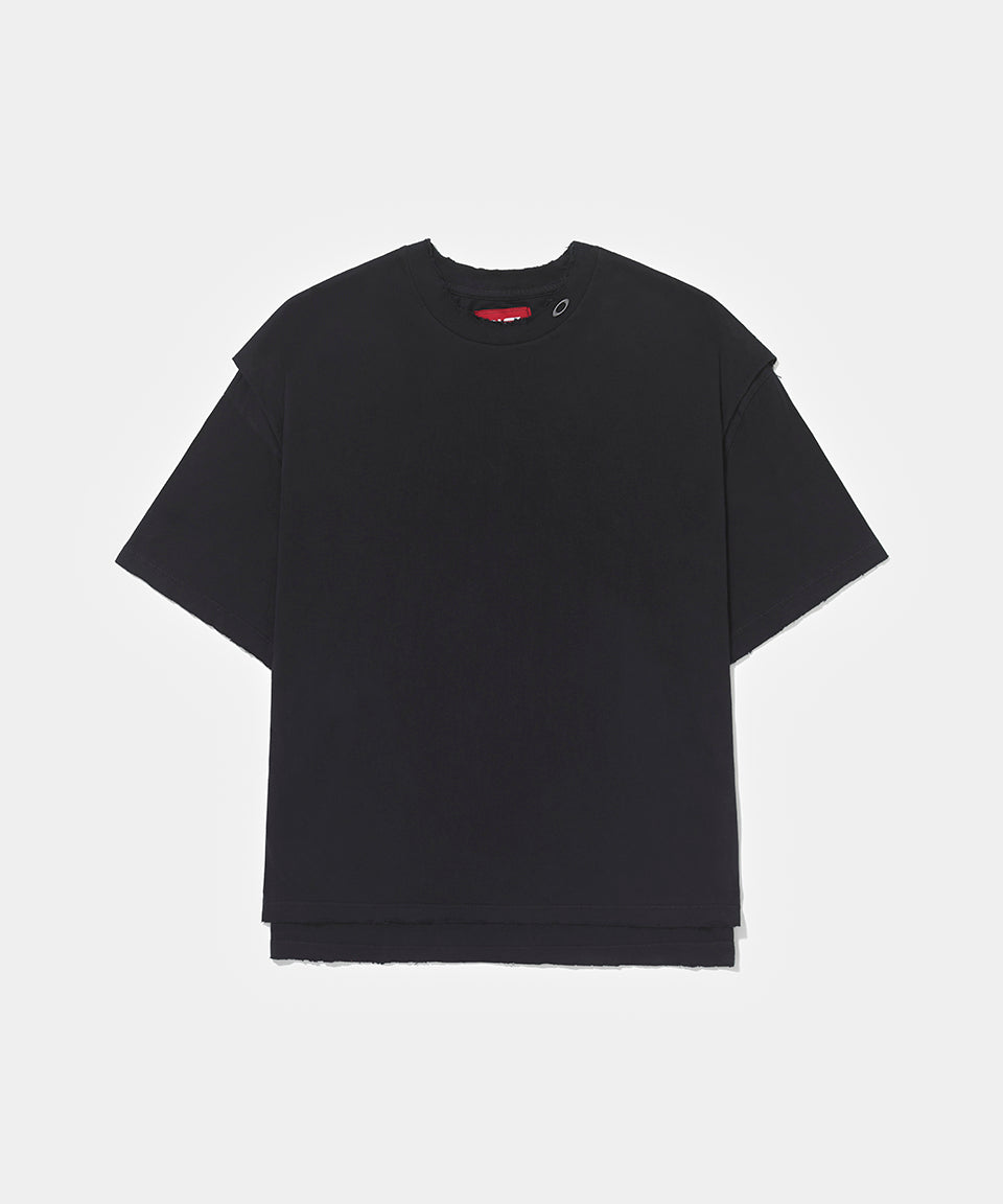 Piet + Oakley Layered T-shirt- Vintage Black