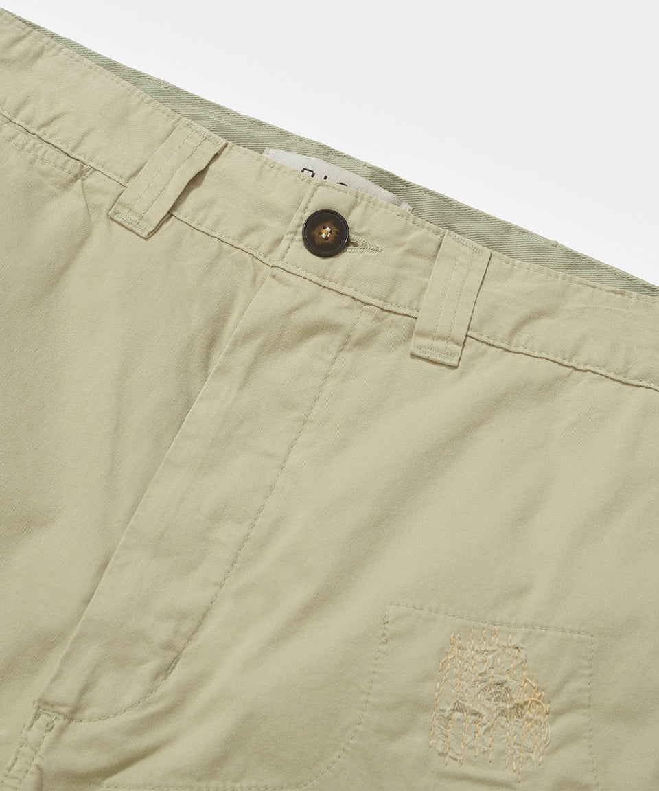 Chino Distressed Shorts - Khaki