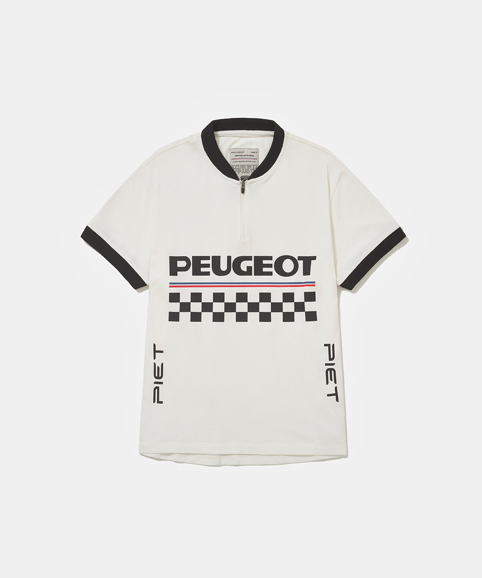 Piet + Peugeot Polo Shirt Racing - Bone White
