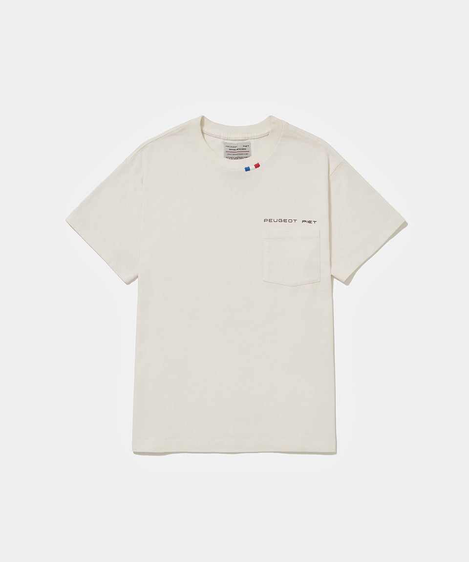Piet + Peugeot Logo T-Shirt  - Bone White