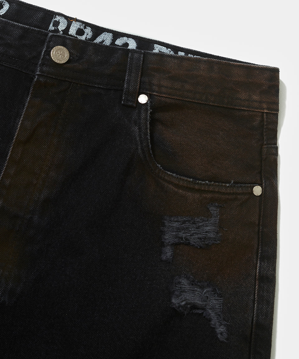 Black Denim Capri Trousers - Black Denim
