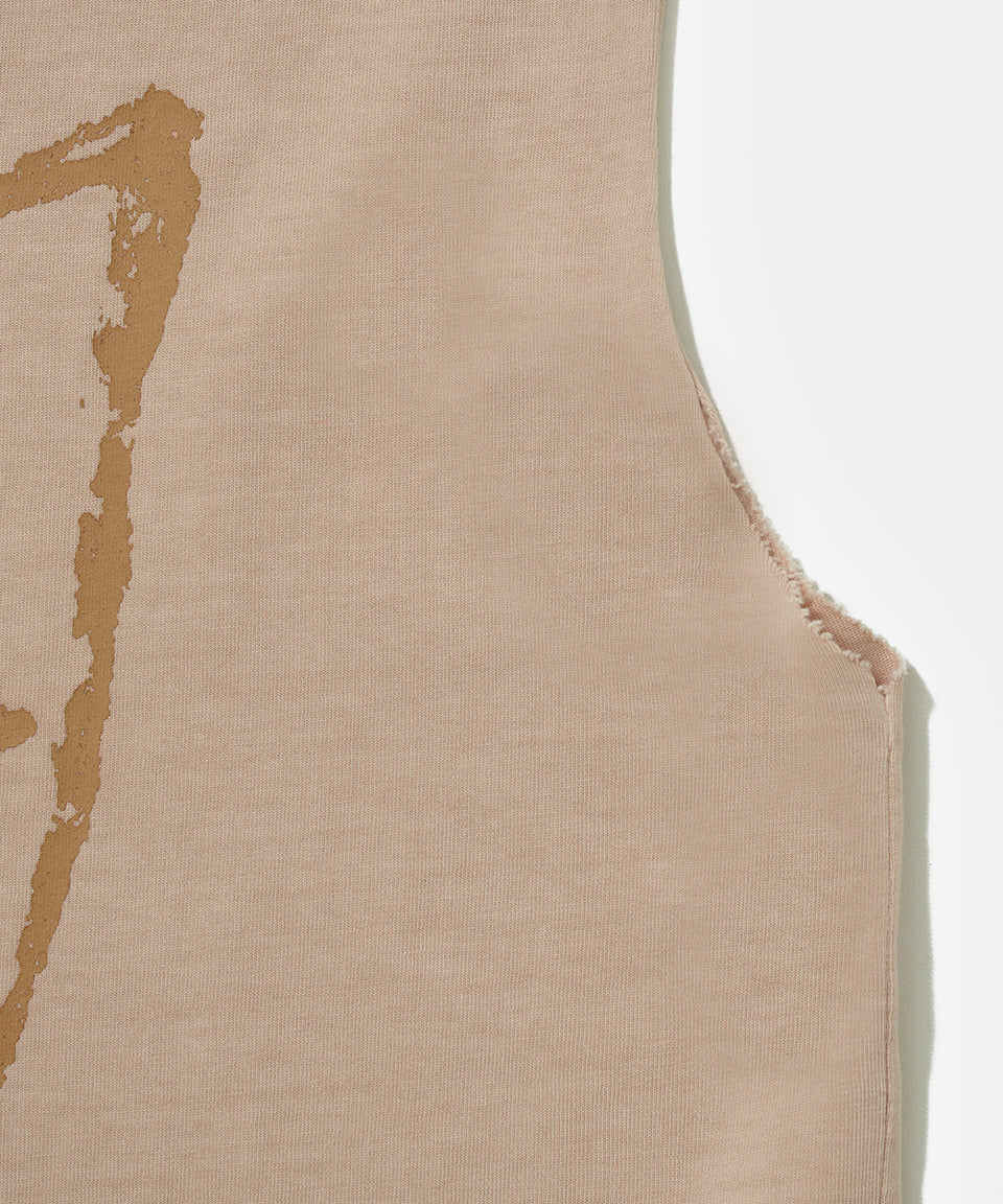 Emblem Raw Edge Oversized Tank Top
