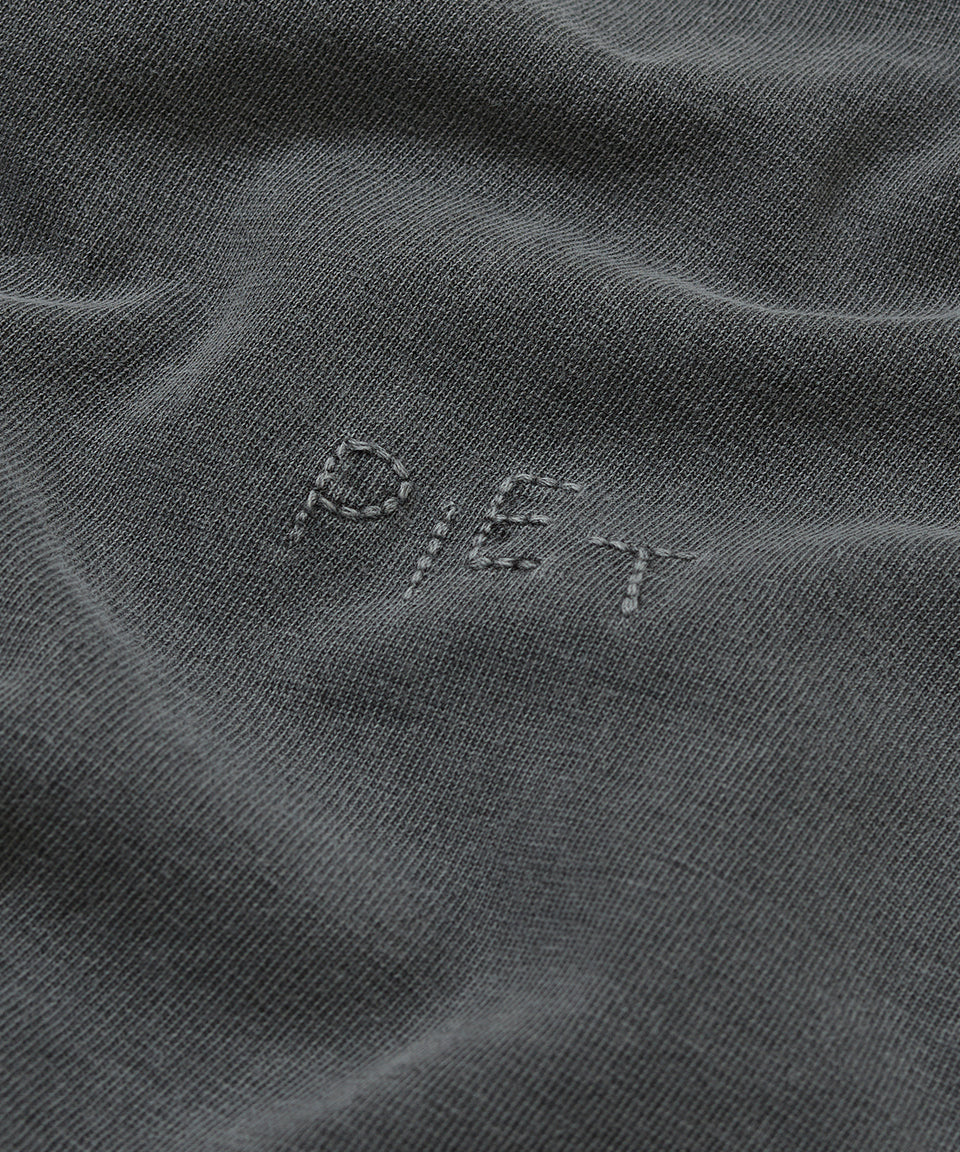 Emblem Raw Edge Oversized Tank Top - Vintage Black