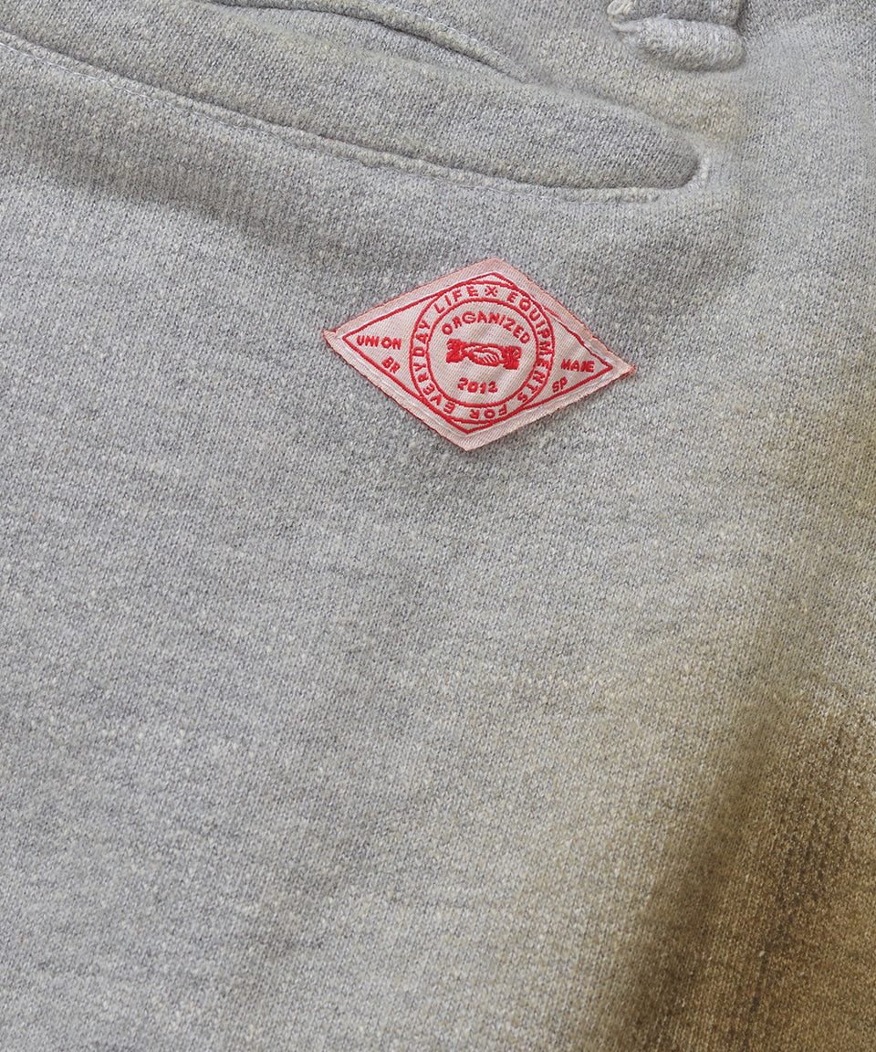 Layered Wide Leg French Terry Trousers - Grey Melange