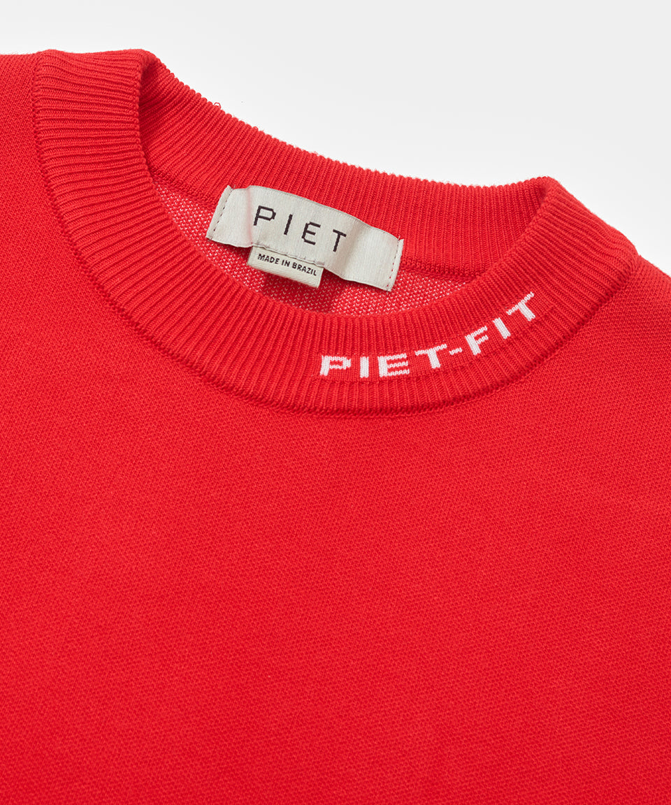 Fitted Long Sleeve Sport Sweater - Red