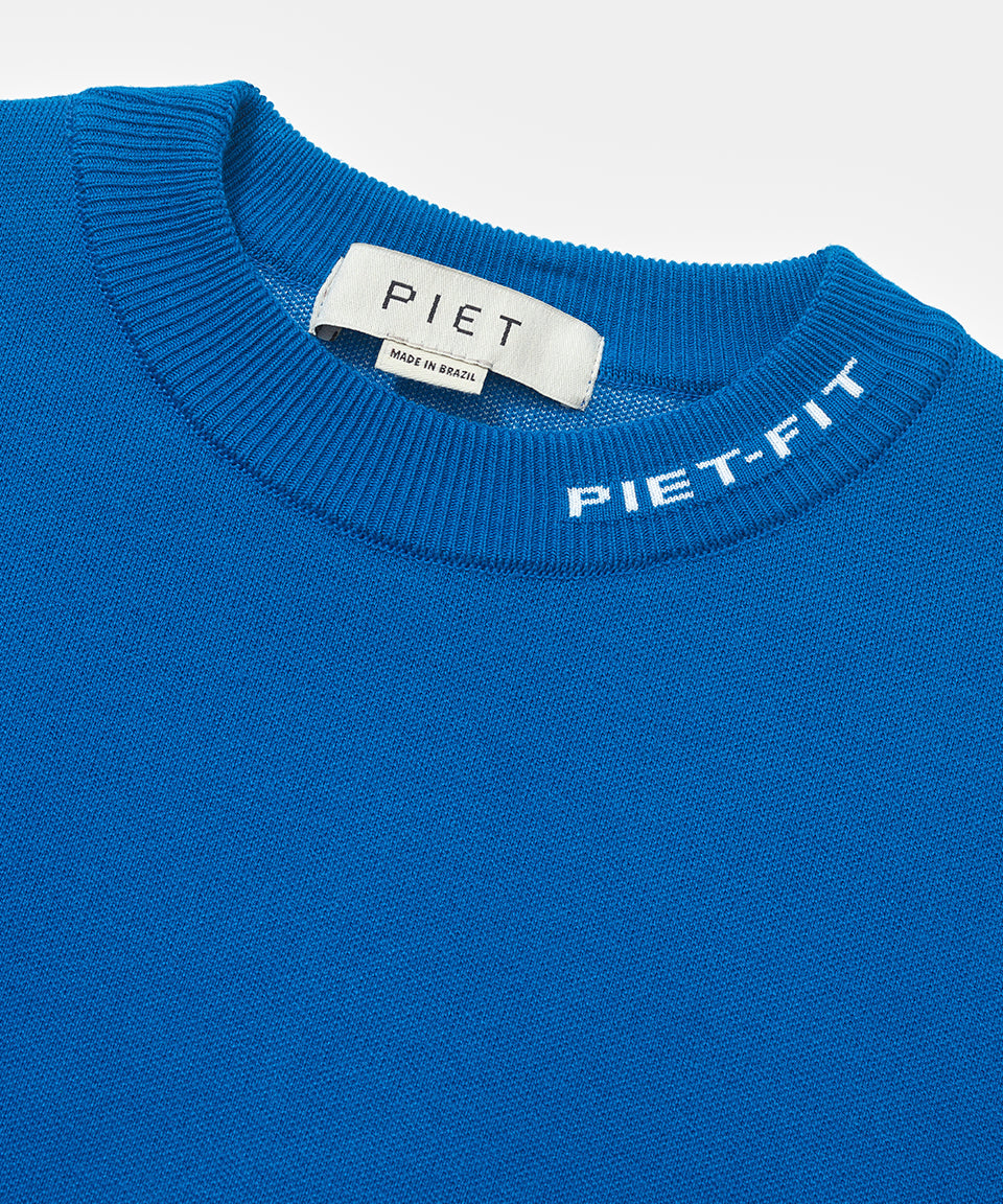 Fitted Long Sleeve Sport Sweater - Blue