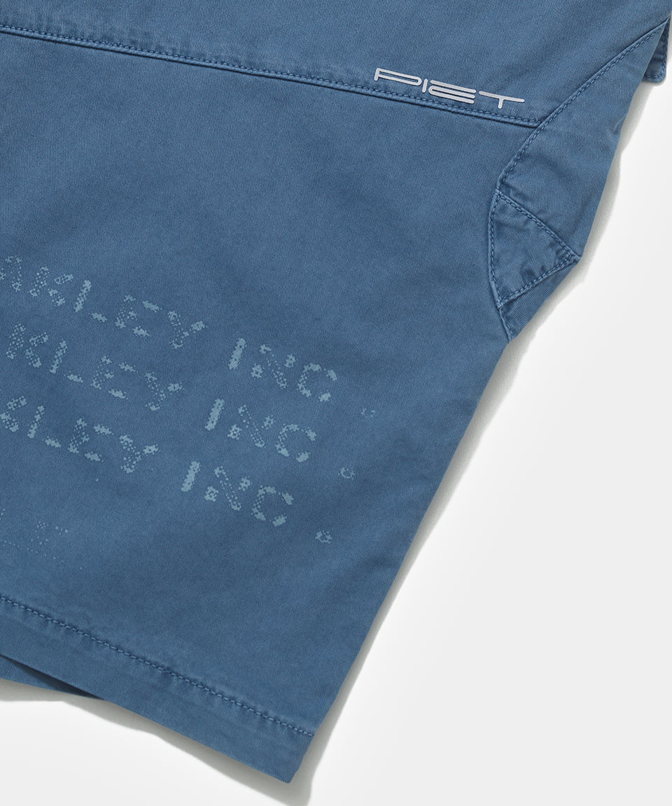 Piet + Oakley Oversized Shorts - Steel Blue