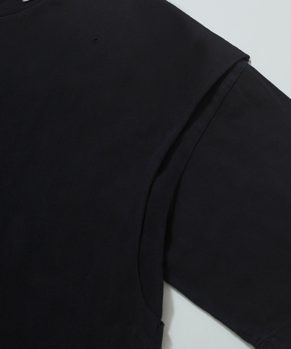 Piet + Oakley Layered T-shirt- Vintage Black