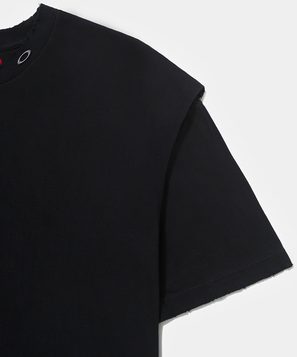 Piet + Oakley Layered T-shirt- Vintage Black