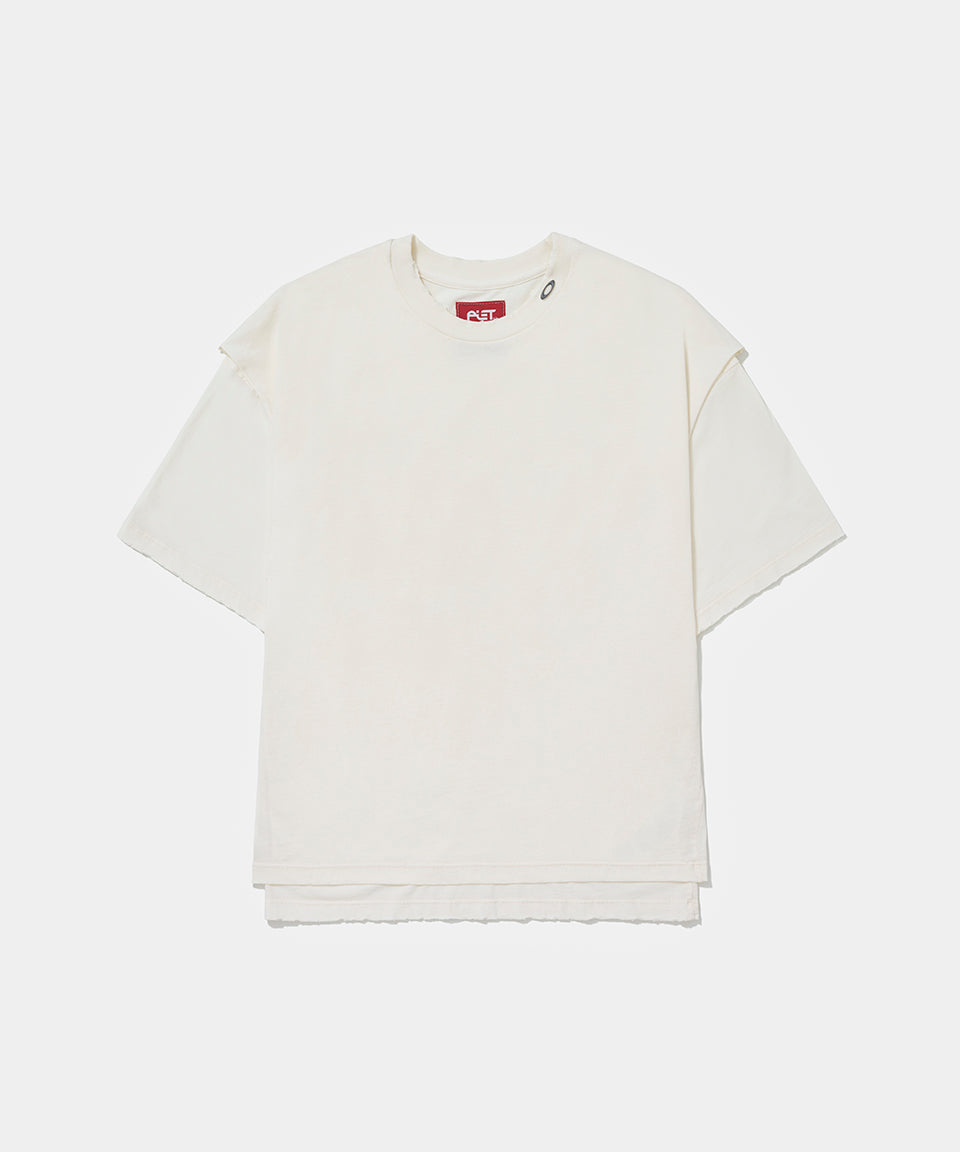Piet + Oakley Layered T-shirt- Bone White