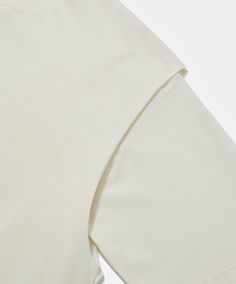 Piet + Oakley Layered T-shirt- Bone White