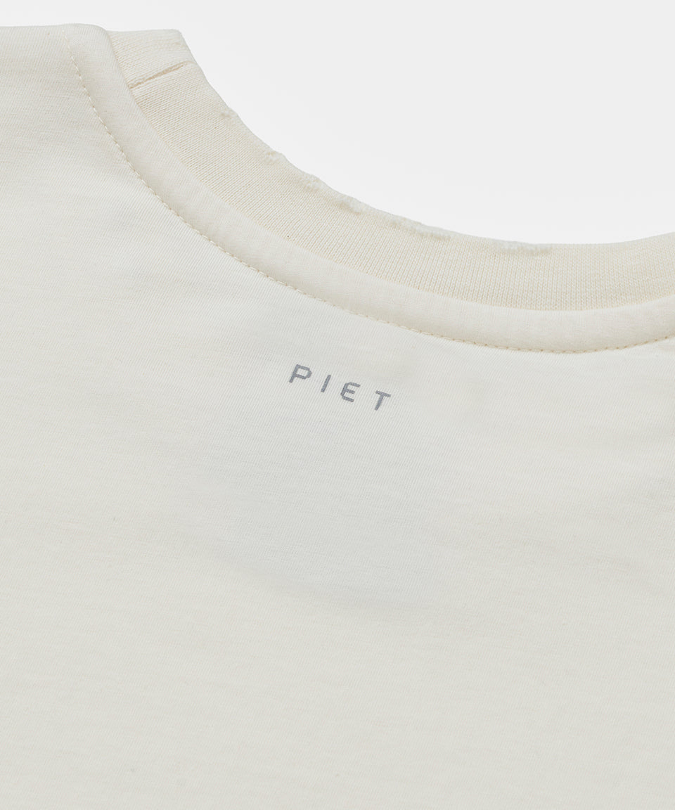 Piet + Oakley Layered T-shirt- Bone White