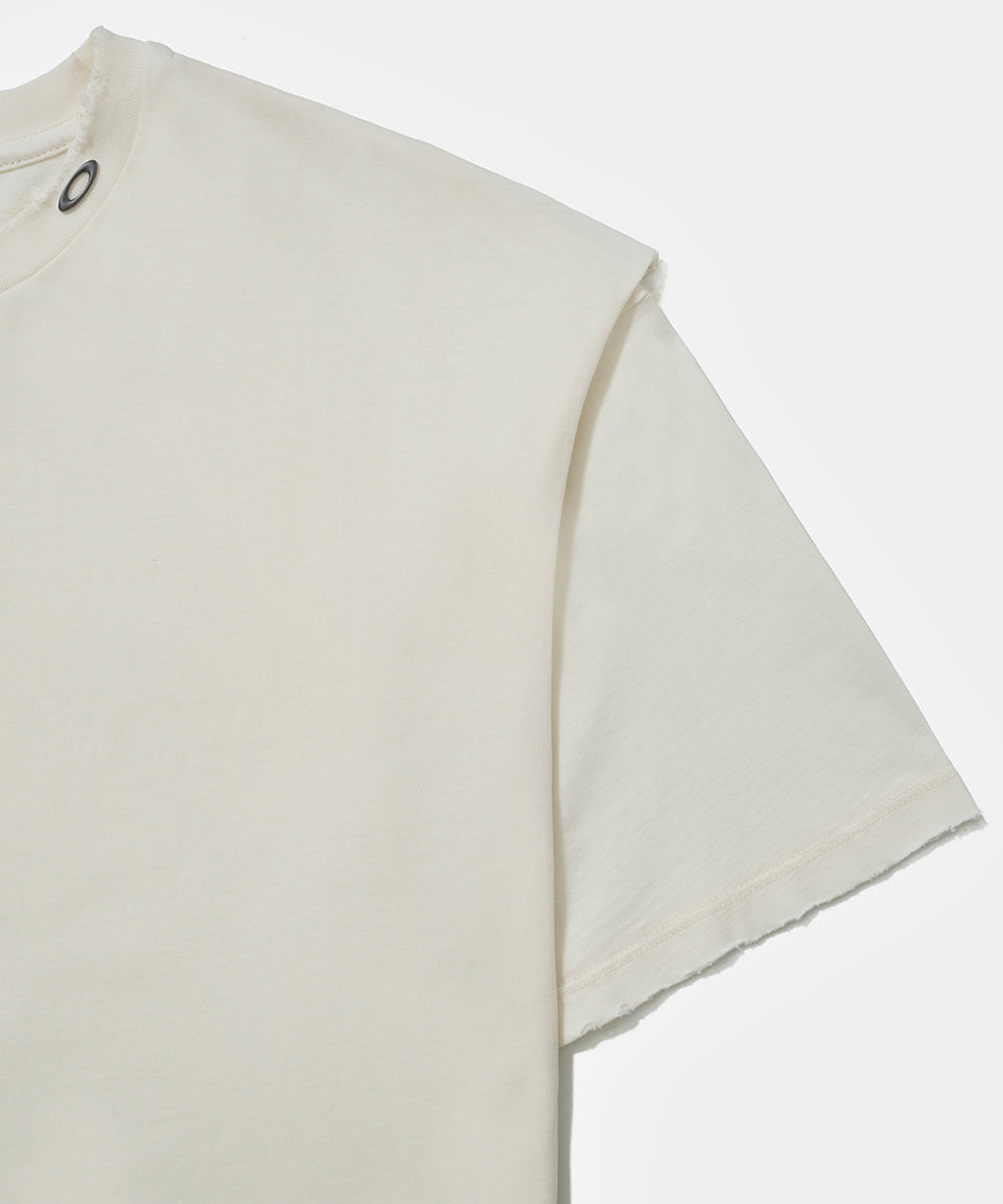 Piet + Oakley Layered T-shirt- Bone White