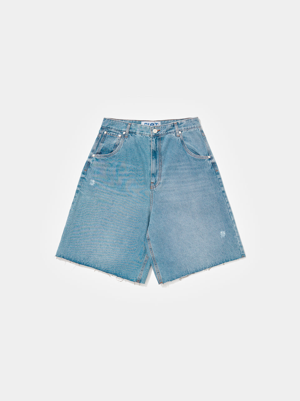 Oversized Washed Denim Shorts