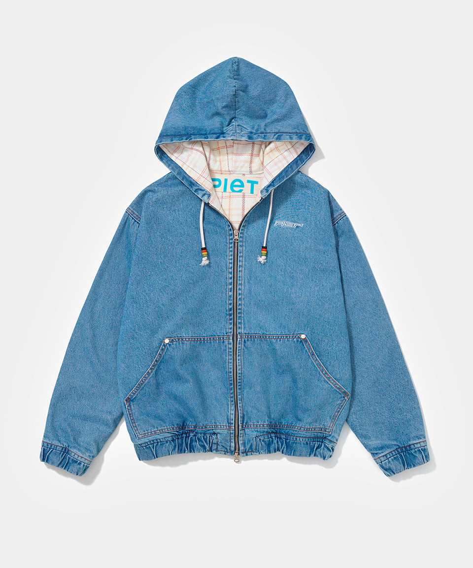 Washed Denim Hooded Jacket