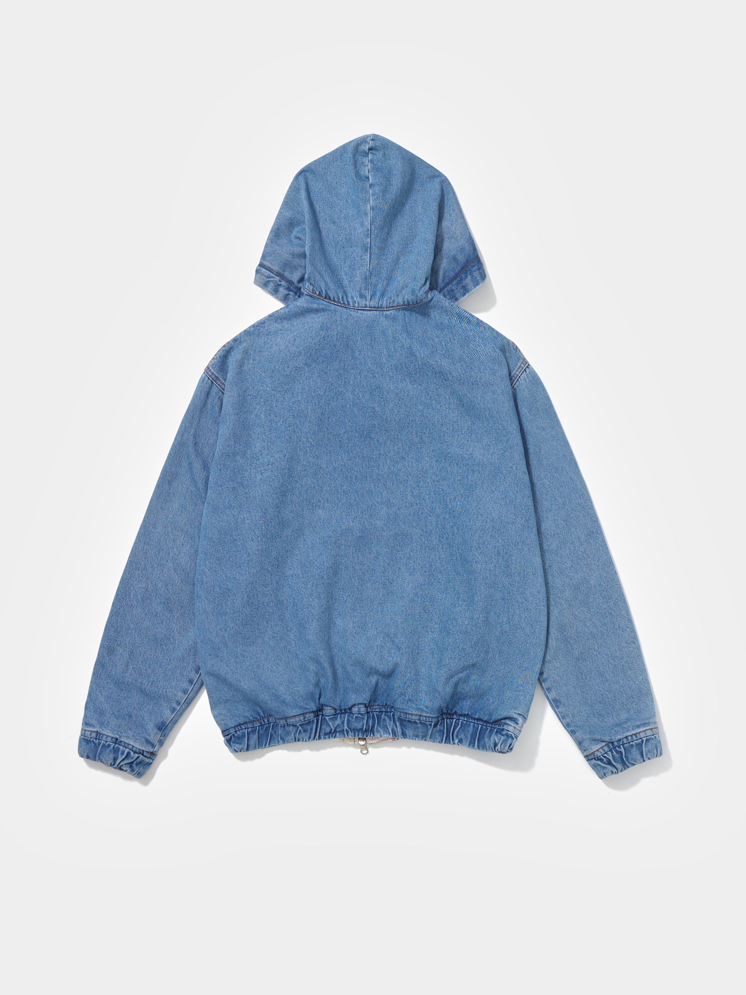 Washed Denim Hooded Jacket