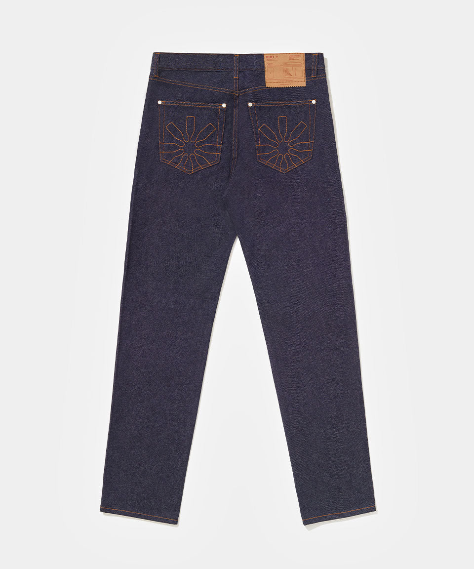 Crystal Raw Denim Pants - Blue